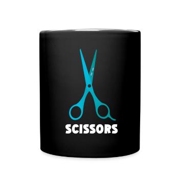 Rock Paper Scissors Funny Group Kawaii - Full Colour Mug - black - Front