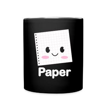 Ciseaux Papier Pierre Drôle Groupe Kawaii - Mug uni - noir - Devant