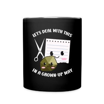Ciseaux Papier Pierre Drôle Groupe Kawaii - Mug uni - noir - Devant