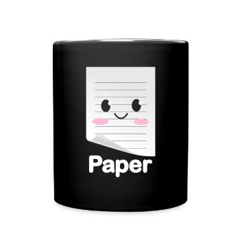 Rock Paper Scissors Funny Group Kawaii - Full Colour Mug - black - Front