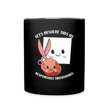 Ciseaux Papier Pierre Drôle Groupe Kawaii - Mug uni - noir - Devant