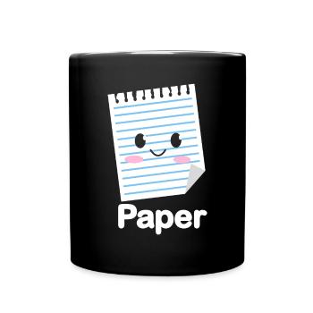 Rock Paper Scissors Funny Group Kawaii - Full Colour Mug - black - Front