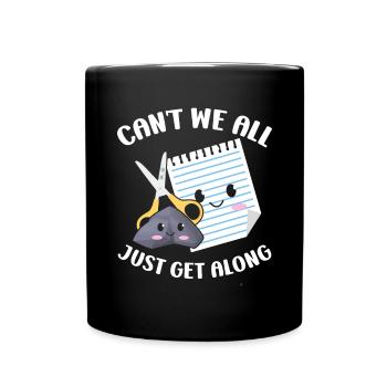 Rock Paper Scissors Funny Group Kawaii - Full Colour Mug - black - Front