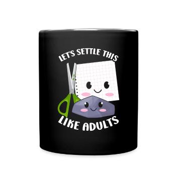 Ciseaux Papier Pierre Drôle Groupe Kawaii - Mug uni - noir - Devant