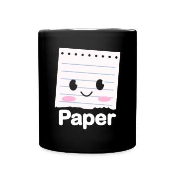 Ciseaux Papier Pierre Drôle Groupe Kawaii - Mug uni - noir - Devant