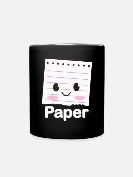 Ciseaux Papier Pierre Drôle Groupe Kawaii - Mug uni - noir