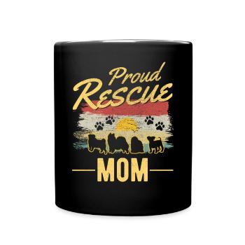 Chien de sauvetage maman chien de rue - Mug uni - noir - Devant