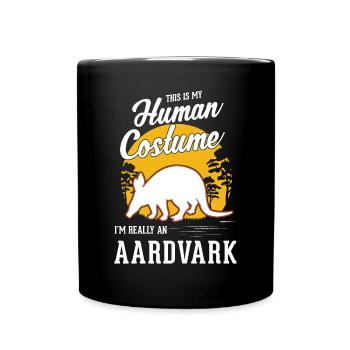 Erdferkel Human Costume Halloween Aardvark - Full Colour Mug - black - Front