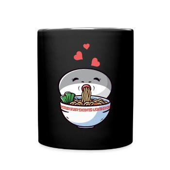 Sacabambaspis Fisch Meme Japanische Ramen-Schale - Tasse einfarbig - Schwarz - Vorne