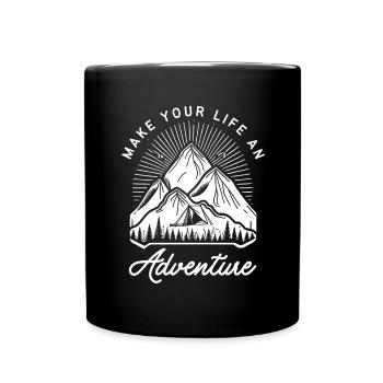 Le plein air et la nature font de votre vie une aventure - Mug uni - noir - Devant