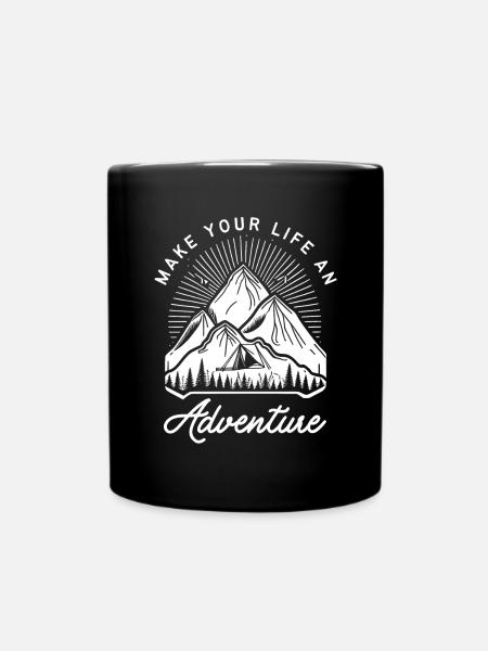 Outdoors and Nature Make Your Life an Adventure - Full Colour Mug - black