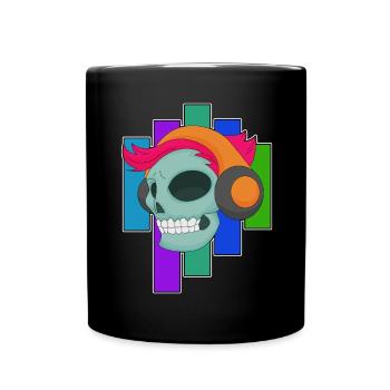 Musique casque Skull - Mug uni - noir - Devant