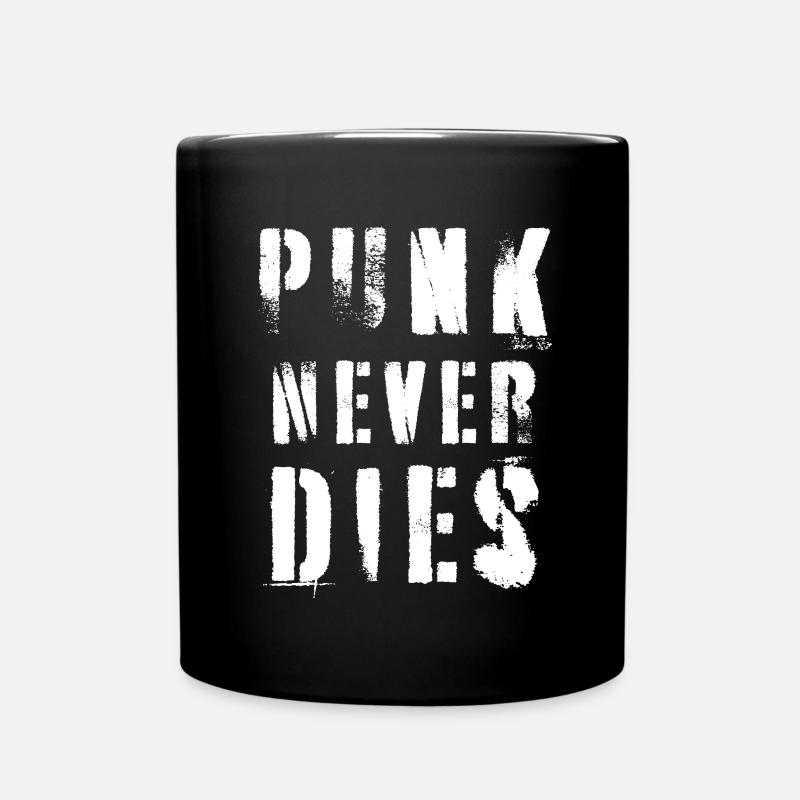 Music Quote Punk Never Dies - Full Colour Mug - black