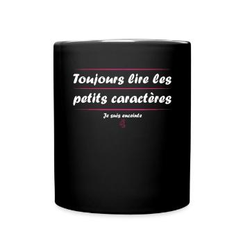 Annonce grossesse humoristique femme enceinte mère - Mug uni - noir - Devant