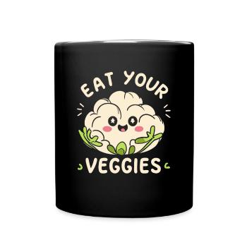 Eat Your Veggies Vegetable Lover Vegan Vegan - Full Colour Mug - black - Front