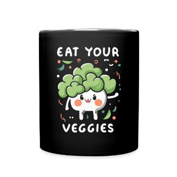 Eat Your Veggies Vegetable Lover Vegan Vegan - Full Colour Mug - black - Front