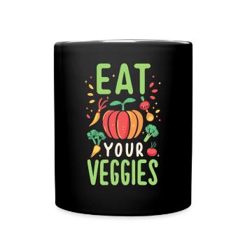 Eat Your Veggies Vegetable Lover Vegan Vegan - Full Colour Mug - black - Front