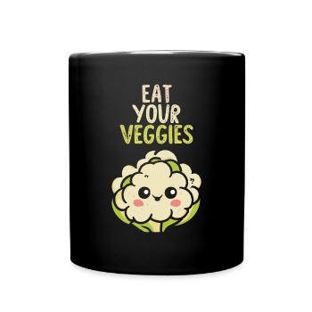 Eat Your Veggies Vegetable Lover Vegan Vegan - Full Colour Mug - black - Front