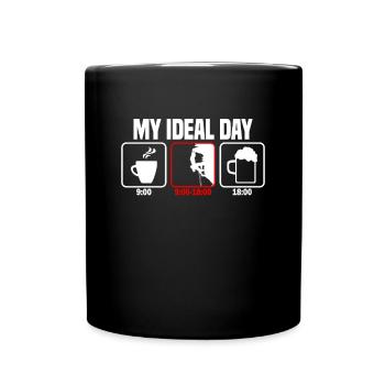 Mein perfekter Tag Klettern Kletterer - Tasse einfarbig - Schwarz - Vorne