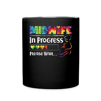 Nurse Midwife Birth Worker Student - Full Colour Mug - black - Front