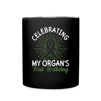 Organ 1 Jahr Transplantation Organspende - Tasse einfarbig - Schwarz - Vorne