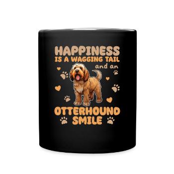 Happiness Is A Wagging Tail And An Otterhound - Full Colour Mug - black - Front