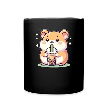 Kawaii Hamster Bubble Tea Boba Hamster - Tasse einfarbig - Schwarz - Vorne