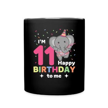 Eléphant pour les 11 ans pour les enfants de onze ans - Mug uni - noir - Devant