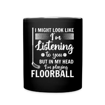 Citations de floorball Joueur de floorball jouant au floorbal - Mug uni - noir - Devant