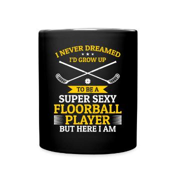 Joueur de floorball unihockey - Super Sexy Floorball - Mug uni - noir - Devant