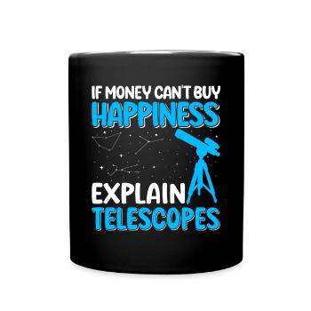 Stargazing Star Telescope - Full Colour Mug - black - Front