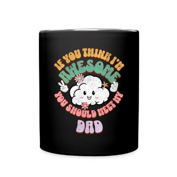 Papa Sohn Tochter - Tasse einfarbig - Schwarz - Vorne