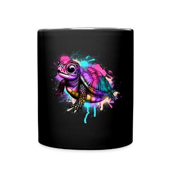 Turtle Graffiti Colorful - Full Colour Mug - black - Front