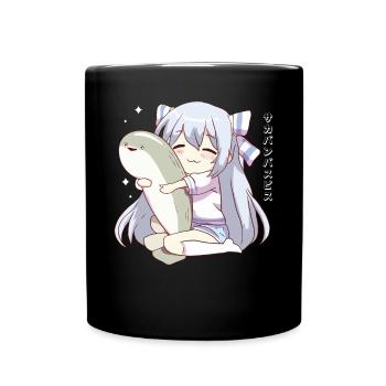 Sacabambaspis Fish Meme Japanese Anime Girl - Full Colour Mug - black - Front