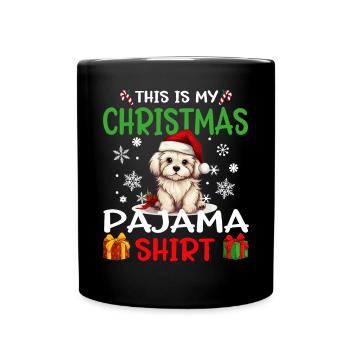 Pyjama de Noël pour chien maltais Joyeux Noël - Mug uni - noir - Devant