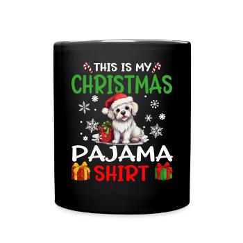 Pyjama de Noël pour chien maltais Joyeux Noël - Mug uni - noir - Devant