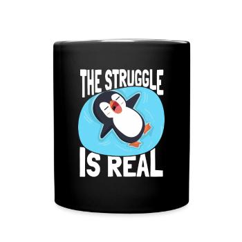 The Struggle is Real Kaiserpinguin Seevogel - Tasse einfarbig - Schwarz - Vorne
