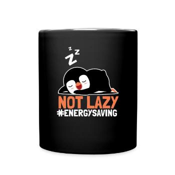 Not Lazy Energysaving Seevogel Königspinguin - Tasse einfarbig - Schwarz - Vorne