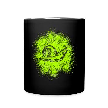 Escargot mignon avec coquille d’escargot - Mug uni - noir - Devant