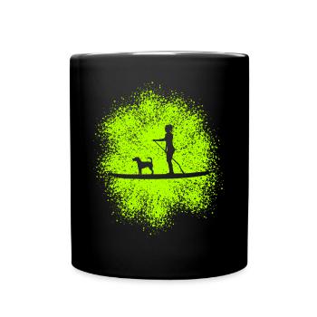 Stand Up Paddle avec chien – Équipe parfaite - Mug uni - noir - Devant