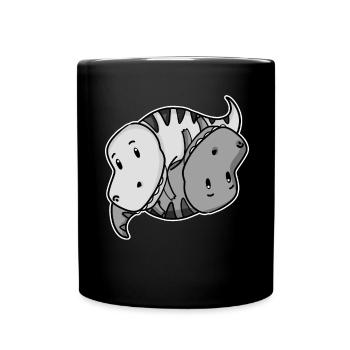 Dinosaure Dino Yin Yang - Mug uni - noir - Devant