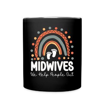 Nurse Midwife Birth Worker Pun - Full Colour Mug - black - Front