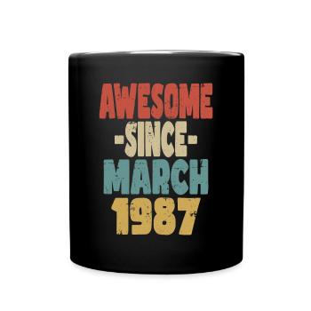 Awesome March 1987 - Full Colour Mug - black - Front