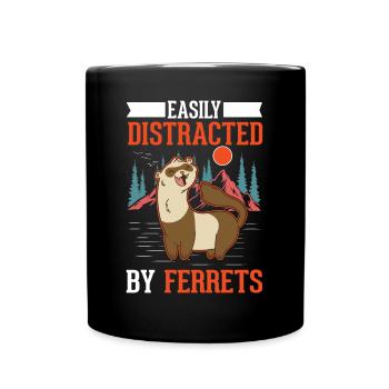 Facilement distrait par les furets Frettchen - Mug uni - noir - Devant