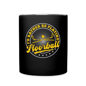 Jeu de floorball - Je préfère jouer au floorball - Mug uni - noir - Devant