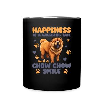 Le bonheur est une queue qui remue et un sourire de chow chow - Mug uni - noir - Devant