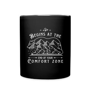Zone de confort de la citation motivationnelle - Mug uni - noir - Devant