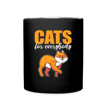 Cats For Everybody Miezekatze Kätzchen Hauskatze - Tasse einfarbig - Schwarz - Vorne
