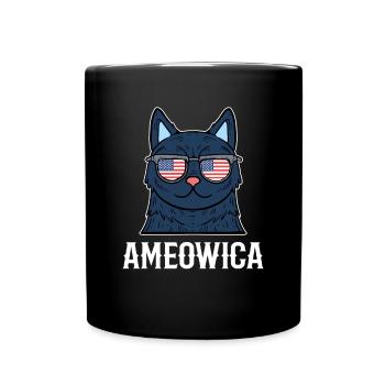 Ameowica Kätzchen Hauskatze Miezekatze - Tasse einfarbig - Schwarz - Vorne