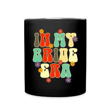 Groovy Bridal Wedding Party Bridal Flower Flowers - Full Colour Mug - black - Front